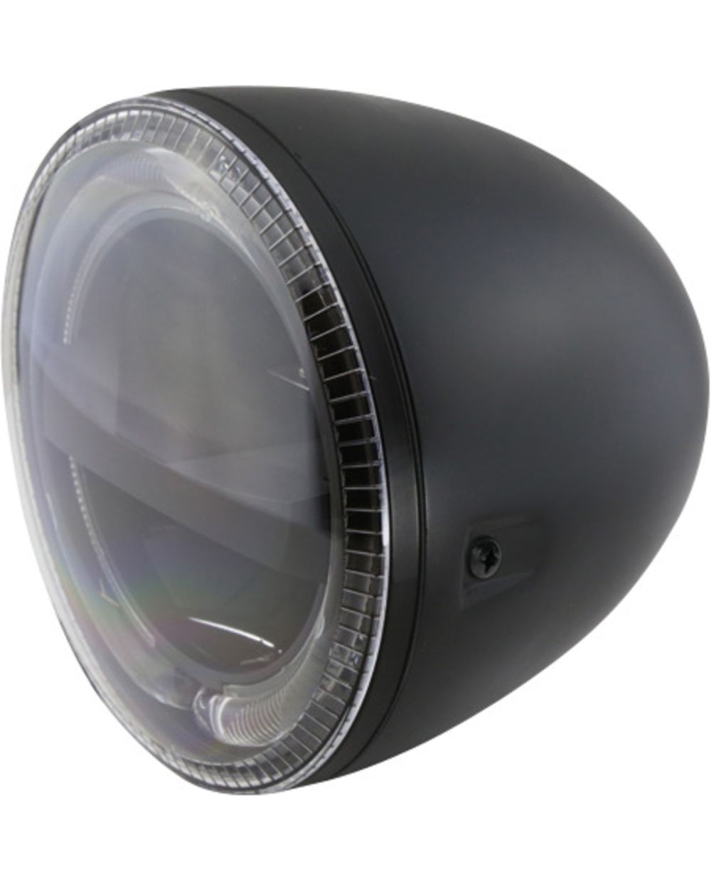 LED-Scheinwerfer 5 3/4', Leuchtring mit Tagfahr- und Standlicht, schwarzes  Metallgehäuse, seitliche Befestigung, Abm. ca. Tiefe 167mm, Einsatz-DM