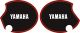 Side Cover Decal Set YAMAHA, right+left, glossy black, red stripes (like fuel tank decals), white lettering