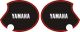 Side Cover Decal Set YAMAHA, right+left, glossy black, red stripes (like fuel tank decals), white lettering
