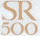 Emblème de cache latéral 'SR500', or/blanc, pièce