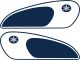 Autocollants de réservoir KEDO 'Heritage', bleu marine, jeu complet droite/gauche