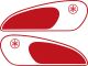 Autocollants de réservoir KEDO Classic, rouge, droit/gauche, complet