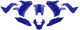 Racetech T7 Revolution Fairing Kit (8 pieces), blue through-coloured polypropylene, can be mounted using the original screws