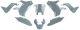 Racetech T7 Revolution Fairing Kit (8 pieces), light grey through-coloured polypropylene, can be mounted using the original screws