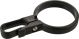 Brake Line Guide for Outer Tube, 55mm clamping diameter, black plastic, can be mounted 3cm below lower yoke, with stainless steel screw