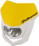 Plaque phare LED POLISPORT HALO, jaune/blanc, avec fixations. Lumière blanche froide avec 508/1007 Lumen. Homologué