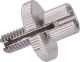 Vis de réglage et molette pour câble frein ou embrayage, pièce, anodisé argent. Diam. de raccord maxi 9mm
