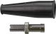 Molette de réglage de cable M8x1.25 avec contre-écrou pour frein ou embrayage, pièce (35mm de long, avec protection caoutchouc, pour gaine diam. max. 6,3mm)