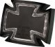 Feu arrière à LEDs 'Iron Cross', fonction feu et stop, plastique noir, taille: env. 74x64x20mm. Homologué