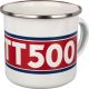 Tasse émaillée 'TT500', 300ml, blanc/rouge/bleu, dans emballage cadeau. Lavage main conseillé