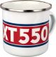 Tasse émaillée 'XT550', 300ml, blanc/rouge/bleu, dans emballage cadeau. Lavage main conseillé