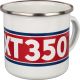 Tasse émaillée 'XT350', 300ml, blanc/rouge/bleu, dans emballage cadeau. Lavage main conseillé