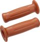 Handlebar Grip 'CaféRacer', natural rubber light brown, length 126mm, 1 pair for 22mm handlebars + throttle tube