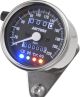 Daytona 'Mechanica II' Mini Speedometer, 220km/h display, 60mm diameter, stainless steel housing, black dial, 4 indicator lights, illumination, 6-12V