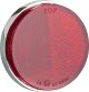 Catadioptre rouge rond, support chromé, diam. 55/59mm, pièce, pas de 5mm, homologué