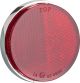 Catadioptre rouge rond, support chromé, diam. 55/59mm, pièce, pas de 5mm, homologué
