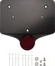 Support de plaque d'immatriculation avec catadioptre rond, nouveau format 210x130mm, 2mm alu, fixation vis tête fraisée
