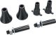 Mini Indicators Adapter for Original M10 Mount, suitable for turn signals with M8 bolts, outer thread M10x1.25, aluminum black anodized, 1 pair