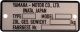 Replica Riveted Type Plate, similar to Yamaha original, aluminium 0.6 mm, dimensions approx. 68.5 x 27 mm