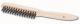 Brosse métallique, poils métal lisses 0.35mm, triple rangée, manche bois, env. 28cm