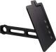 License plate holder for swing arm mounting LH, black anodised aluminium, incl. LED license plate illumination, mounting material + nut (a/f 27mm)