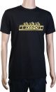 T-Shirt 'KEDO', size M, black with yellow print (180g/m² cotton), 100% cotton