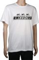 T-shirt 'KEDO', taille M, blanc motif noir (180g, coton), 100% coton