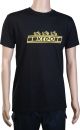 T-Shirt 'KEDO', size XL, black with yellow print (180g/m² cotton), 100% cotton