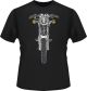 T-shirt 'SR500 frontal', noir, taille L, motif bicolore, 100% coton