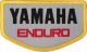 Badge à coudre 'YAMAHA ENDURO', env. 88x52mm, noir, rouge, jaune sur fond blanc