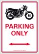 Panneau 'SR500 PARKING ONLY', blanc/rouge/noir, env. 16X22cm