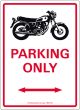 Panneau 'SR500 PARKING ONLY', blanc/rouge/noir, env. 16X22cm