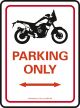 Sign 'Tenere 700 PARKING ONLY', red/white/black, approx. 16x22cm