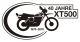 Autocollant commémoratif '40 Jahre XT500', noir, taille env. 190x95mm, pièce