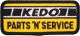 Patch KEDO Parts'N'Service, dimensions 85x38mm, black/yellow, reverse side with hot melt adhesive for ironing on