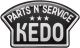 Epoxy-Aufkleber KEDO Parts'N'Service, Abm. 60x36mm, schwarz/silber, 1 Stück
