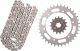 Kit chaîne à joints toriques 15/37, RK520XRE, 104 maillons, ouverte avec 2 attaches (rivet, clip), pignon à cannelures larges