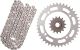 Kit chaîne à joints toriques 15/40, RK520XRE, 102 maillons, ouverte avec 2 attaches (rivet, clip), pignon à cannelures fines