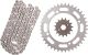 Kit chaîne à joints toriques 15/40, RK520XRE, 102 maillons, ouverte avec 2 attaches (rivet, clip), pignon à cannelures larges