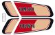 Autocollants de réservoir XT500'77, noir/rouge/beige, vernissable (autocollant 'Service' inclus)