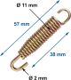 Ressort d'échappement universel, zingué, long. 57m, diam. 11mm, fil de 2mm. 1 crochet fou. Pièce