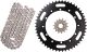 Kit chaîne à joints toriques, 14/50, RK520XRE, 112 maillons, pignon à cannelures larges, ouverte avec 2 attaches (rivet, clip)