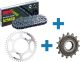 Kit chaîne à joints toriques XW, pignon de 15 dents caoutchouté, couronne de 46 dents, chaîne RK525XRE de 122 maillons ouverte avec attache à riveter