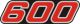 Sticker for Side Cover with Lettering 600, red/white, black background, 1 piece suitable for left or right side, 2 required, OEM reference # 43F-21781-10