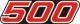 Sticker for Side Cover with Lettering 500, red/white, black background, 1 piece suitable for left or right side, 2 required