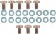Stainless Steel Mounting Kit for Heat Shields (3x M6x12 for expansion chamber, M6x10 for header pipe / silencer), 16x heat-resistant washers
