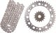 Kit chaîne à joints toriques, RK520XRE, 15/44, 112 maillons, ouverte avec 2 attaches (rivet, clip), pignon à cannelures fines
