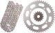 Kit chaîne à joints toriques, RK520XRE, 15/47, 110 maillons, ouverte avec 2 attaches (rivet, clip), pignon à cannelures fines