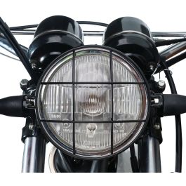 Grille De Protection Pour Phare De Moto 180mm - Noir, Fer, Style Rétro - Pour Phare 7.09 Pouces