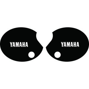 Side Cover Decal Set 'YAMAHA', right+left, black (white lettering)
